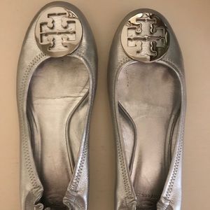 Tory Burch Silver Flats